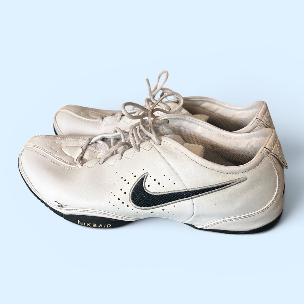 Nike Air White Black Leather Athletic Sneakers Men's Size 11 Casual Shoes